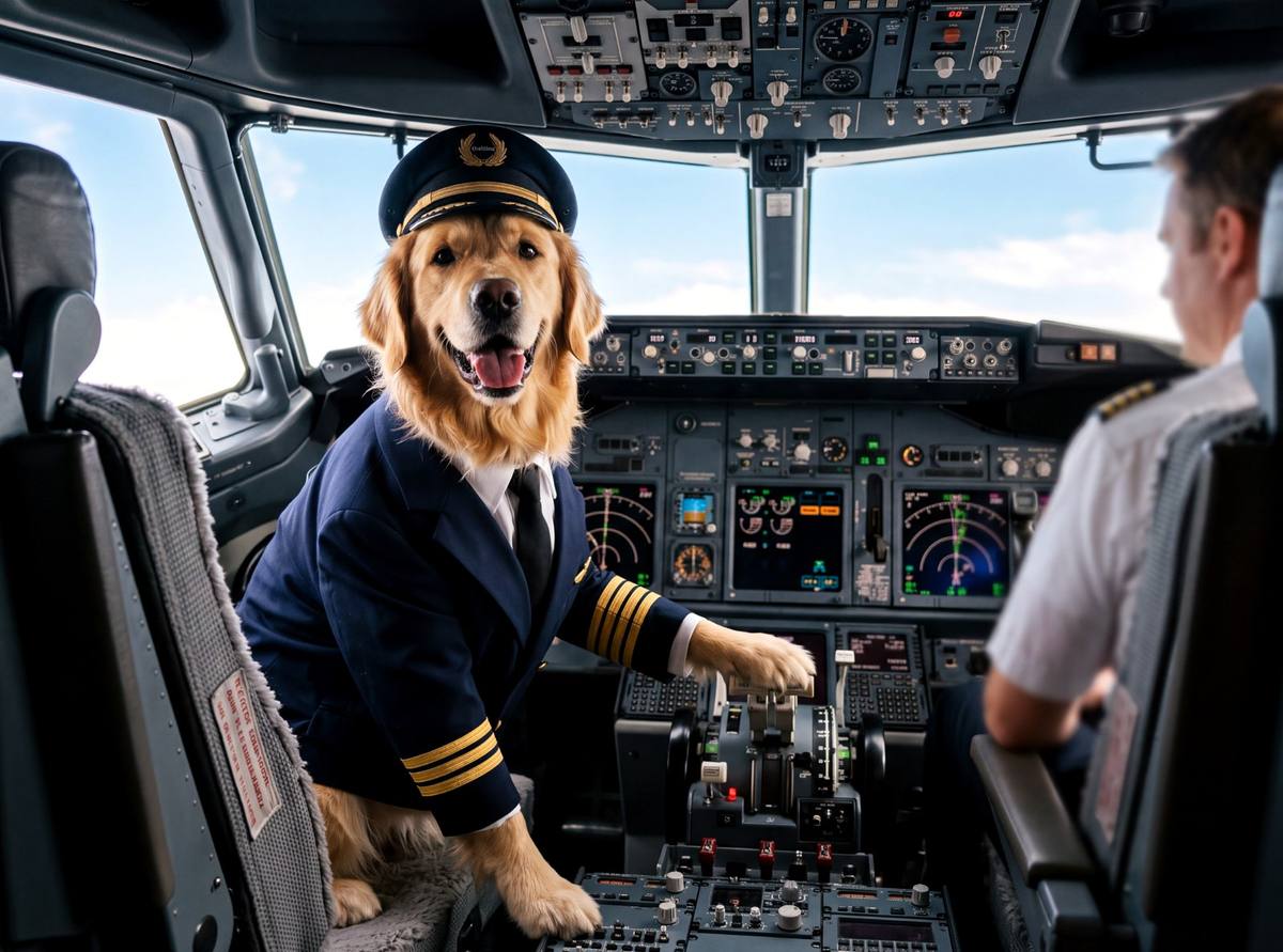 January — The Pilot — personalized pet calendar page